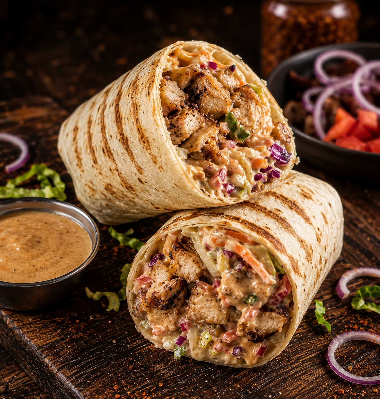 Shovarma Tavern — signature beef shawarma wrap with suya spice